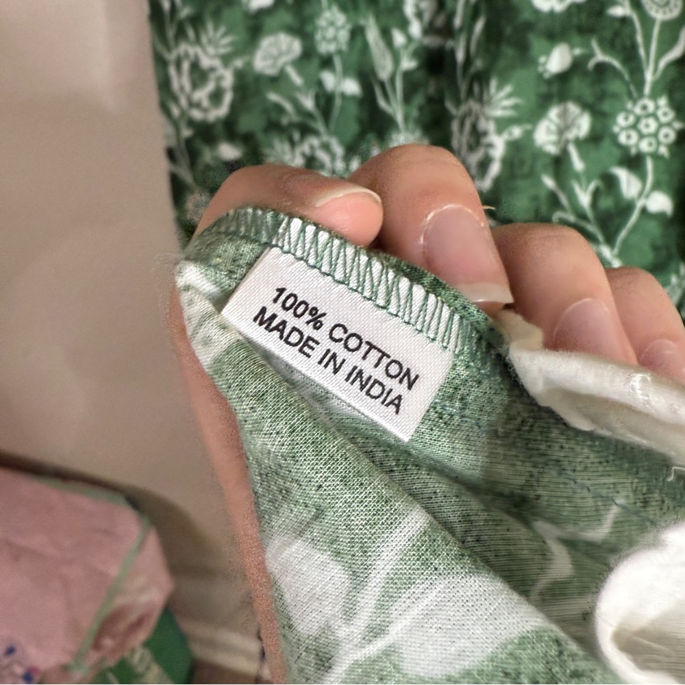 LIVRO green floral block print button front maxi shirt dress SMALL - Picture 5 of 8